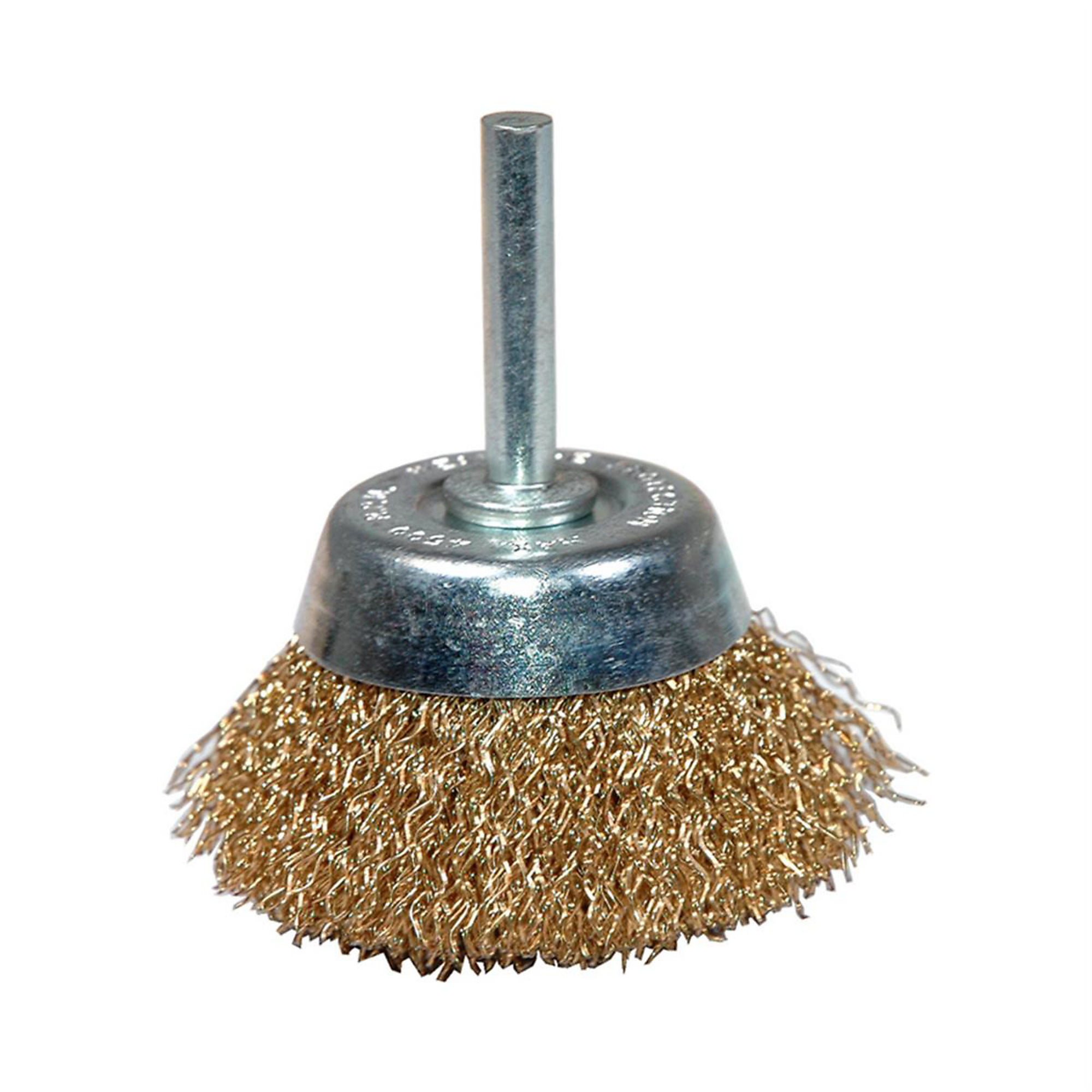 K Tool International Crimped Cup Brush — 2in. Diameter, Coarse, 1/4in. Stem, 4,500 Max RPM, Model# KTI79215